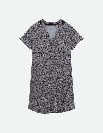 REKO - Robe noire Lenzing™ Ecovero™ imprimé néo cachemire -4