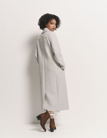 DWAIN - Manteau long gris zippé-3