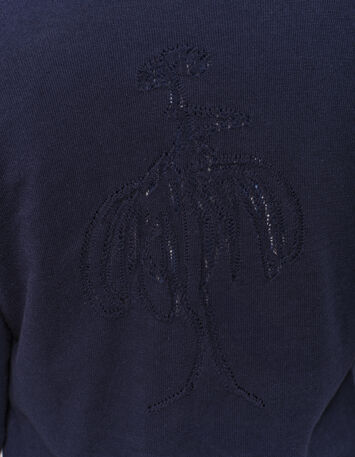 TZAR - Pull marine tricot fin avec danseuse dos-4
