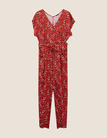 RODRIGUE - Combinaison orange imprim&eacute; floral d'&eacute;t&eacute; -5