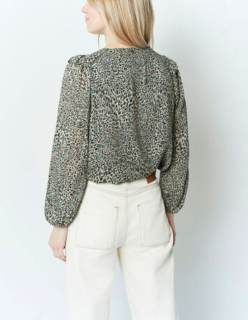 CAMPBELL - Blouse kaki à imprimé cool léo-3