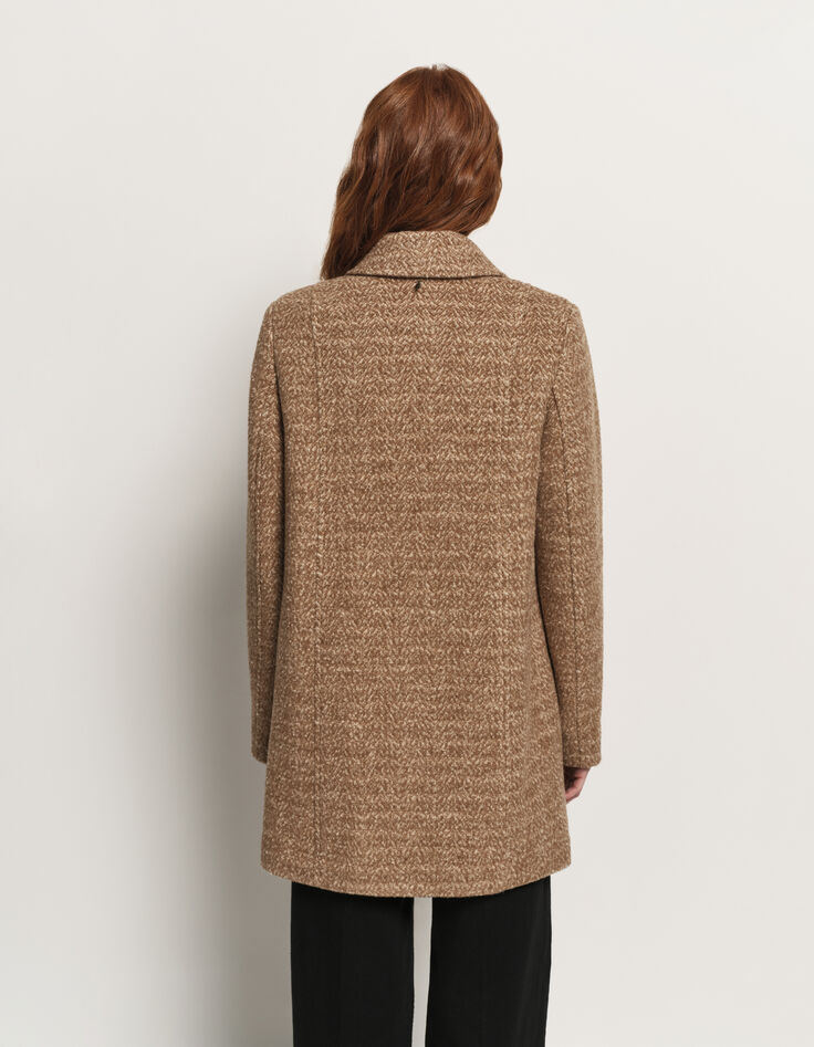 DREDA - Manteau beige drap de laine fantaisie-3 DREDA - Manteau beige drap de laine fantaisie-3