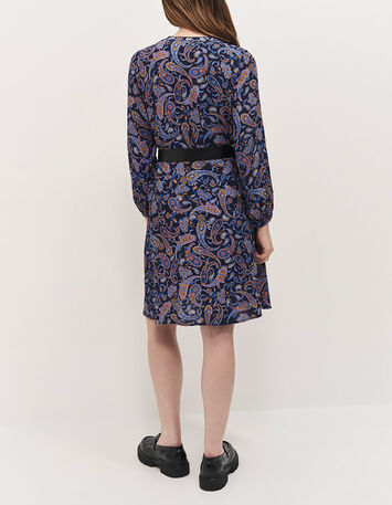 RIOMY - Robe marine à imprimé néo cachemire-2
