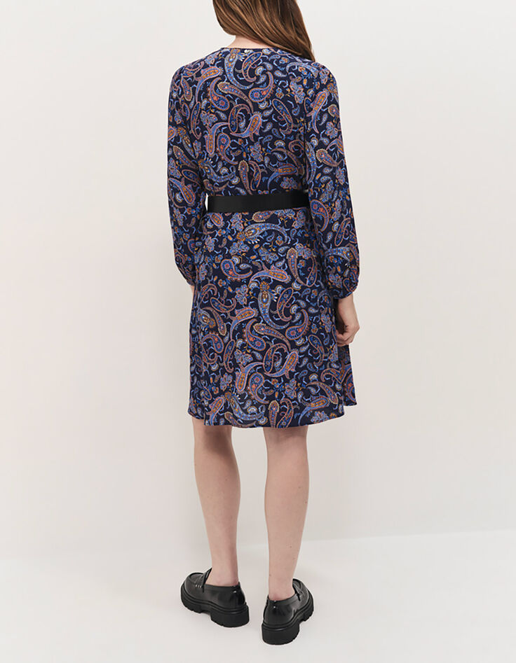 RIOMY - Robe marine à imprimé néo cachemire-2