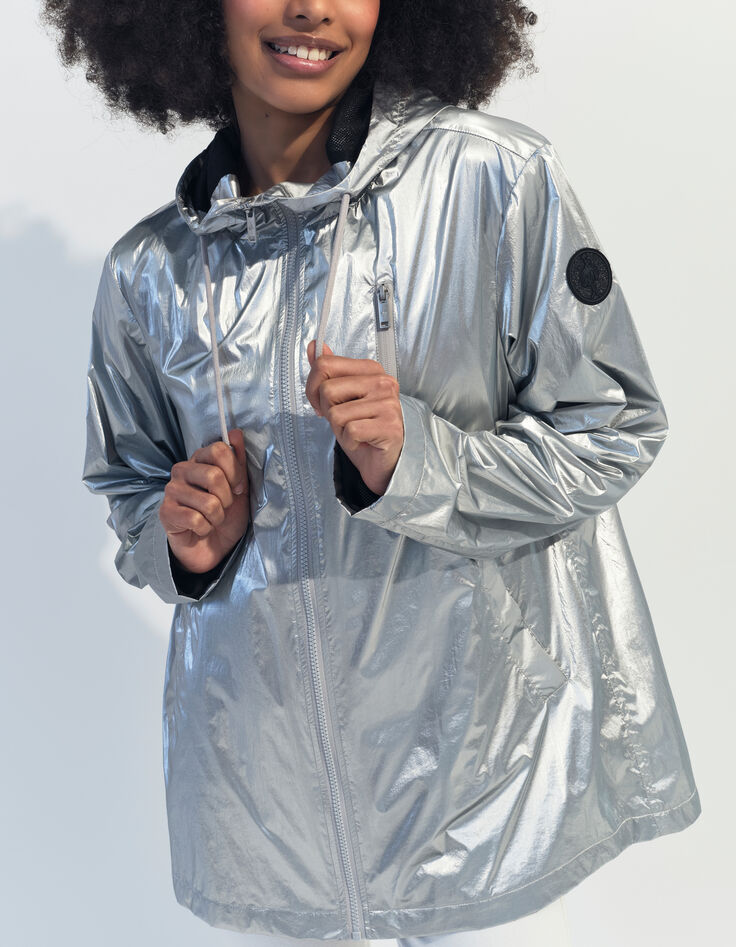 DUARTE - Parka argentée à capuche -4