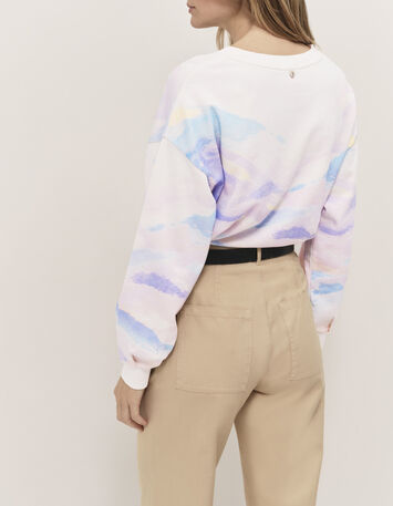 MARCUS - Sweat &eacute;cru molleton motif tie and dye-3