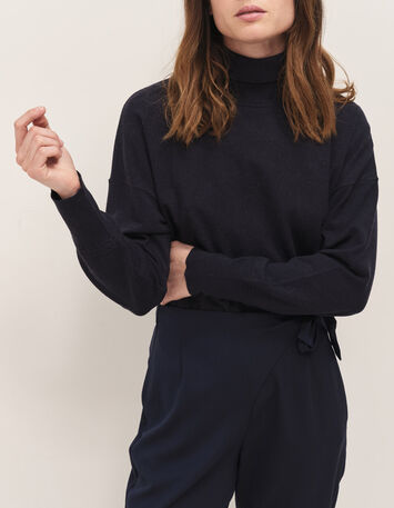 PARROT - Pantalon tapered  marine &agrave; motif rayures-2