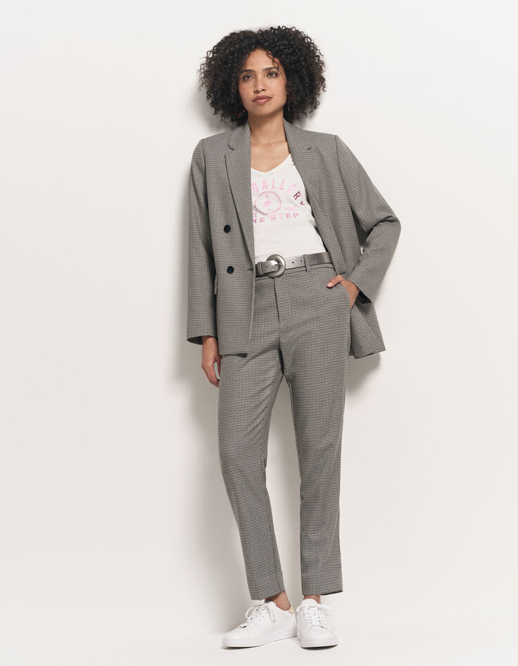 PAN - Pantalon de costume bleue motif pied-de-puce-5