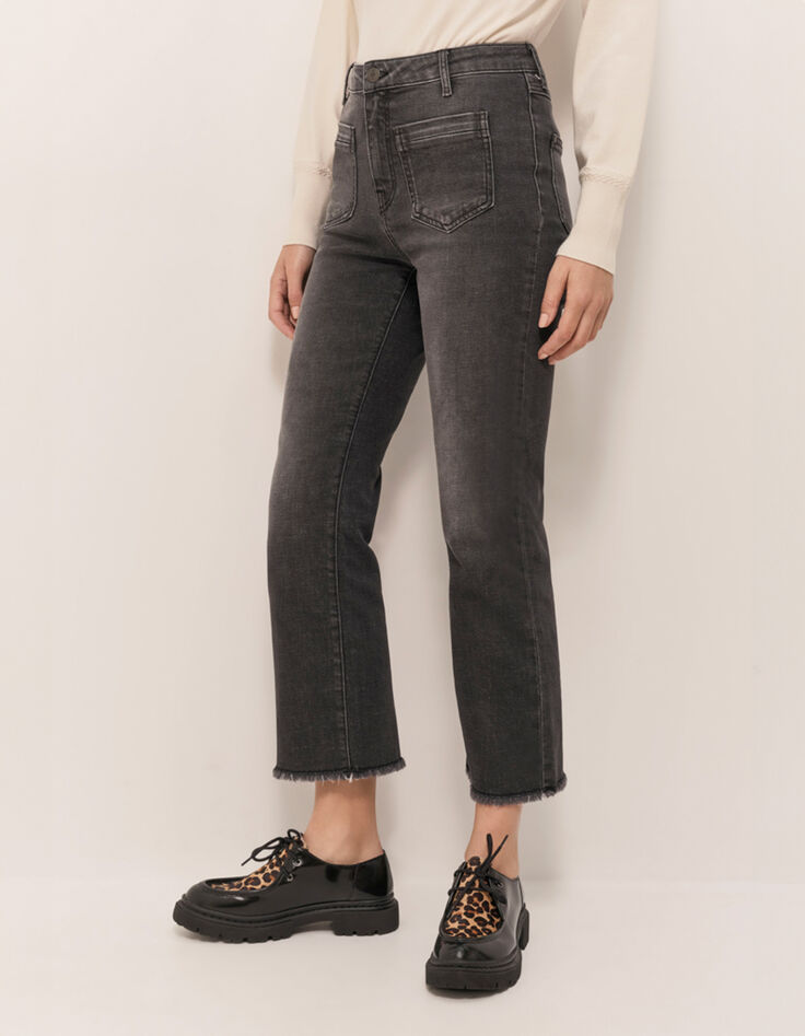 LE KARLIE - Jean bootcut anthracite 7/8ème-4