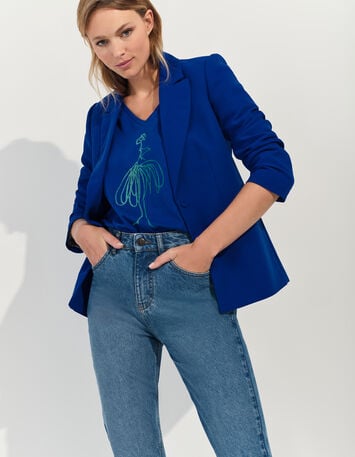 VOLTA - Veste de blazer bleu électrique polyester recyclé -7