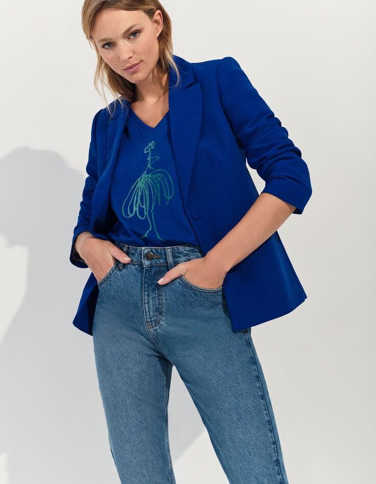 VOLTA - Veste de blazer bleu électrique polyester recyclé -7
