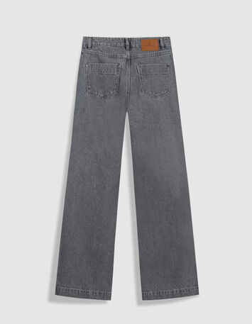 LE HAILEY - Jean flare gris surteint poches plaqu&eacute;es-2