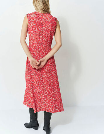 ROXY - Robe longue grenadine à imprimé red blossom-3