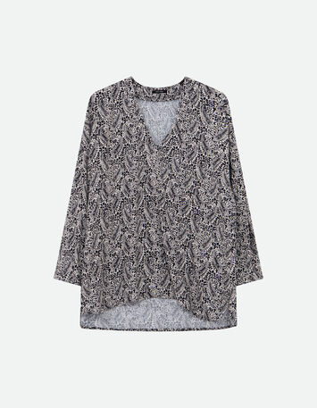 CERES - Blouse noire Lenzing&trade; Ecovero&trade; n&eacute;o cachemire -6