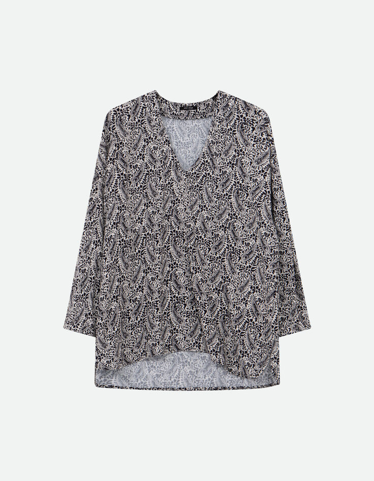 CERES - Blouse noire Lenzing&trade; Ecovero&trade; n&eacute;o cachemire -6