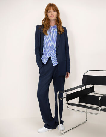 VANITY - Veste de costume marine rayures fantaisie-8