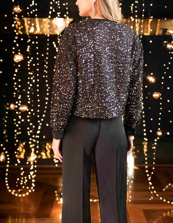 CLIVE - Chemise platine brod&eacute;e sequins-4