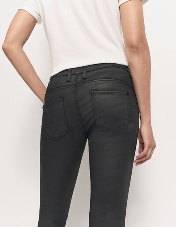 LE INDI - Slim push-up noir enduit-4