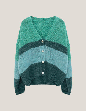 TABAR - Cardigan sycamore tricot lurex motif rayures-5