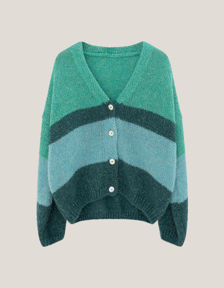 TABAR - Cardigan sycamore tricot lurex motif rayures-5