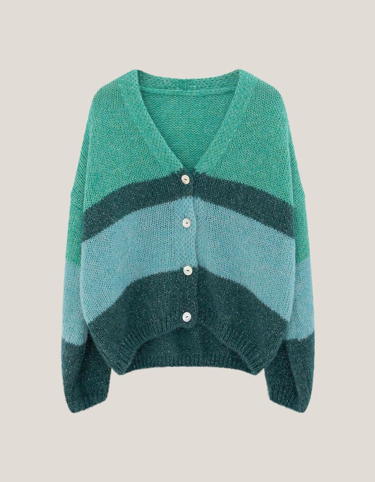 TABAR - Cardigan sycamore tricot lurex motif rayures-5 TABAR - Cardigan sycamore tricot lurex motif rayures-5