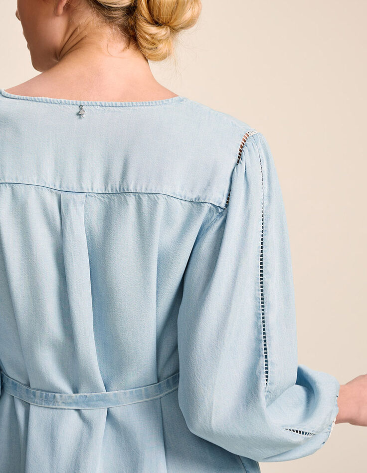 ROLLINS - Robe chambray avec jours échelle-3