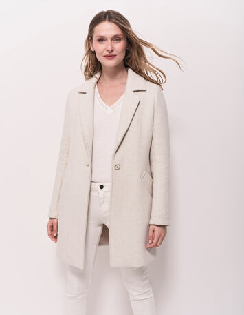 DIAMOND - Manteau beige avec parementure amovible-1