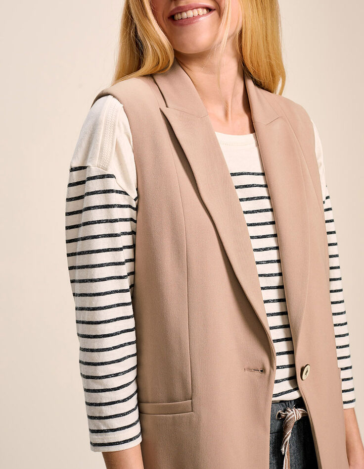 VIVA - Veste de tailleur ficelle sans manches-5