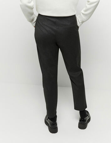 PLATON - Pantalon anthracite néo-battle à motif pois-4
