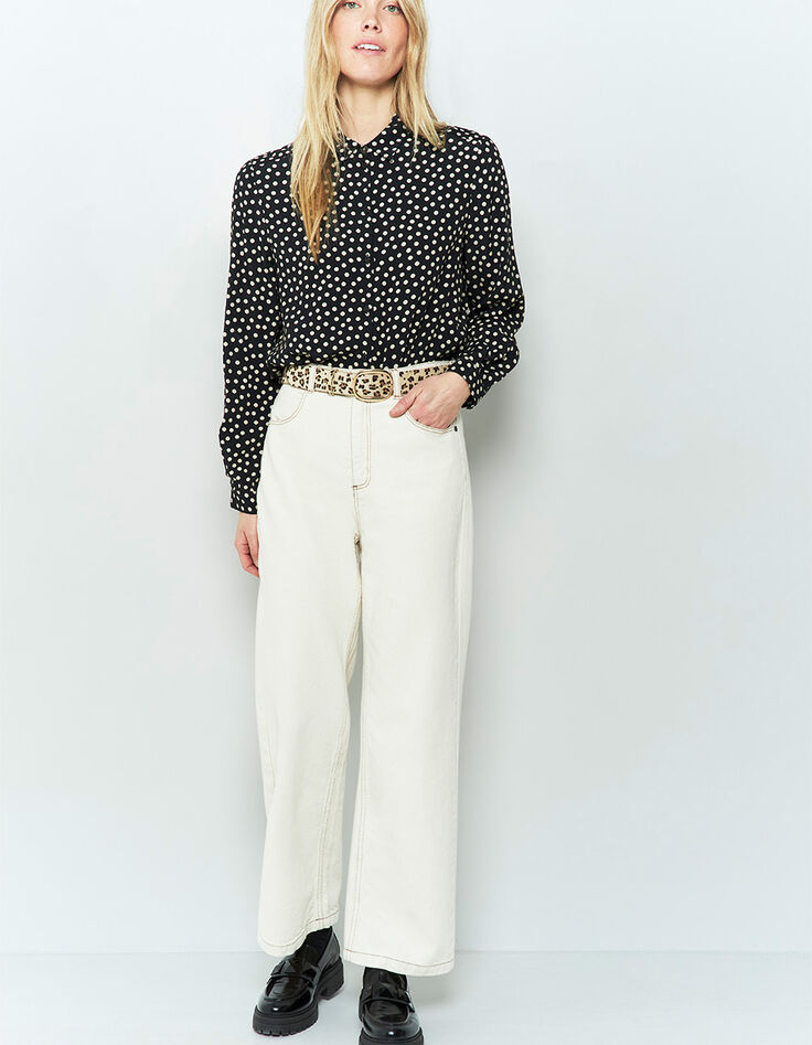 LE JOAN - Jean droit écru 7/8ème à taille haute-1 LE JOAN - Jean droit écru 7/8ème à taille haute-1