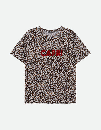 MARANA - T-shirt beige coton bio léopard et message-6