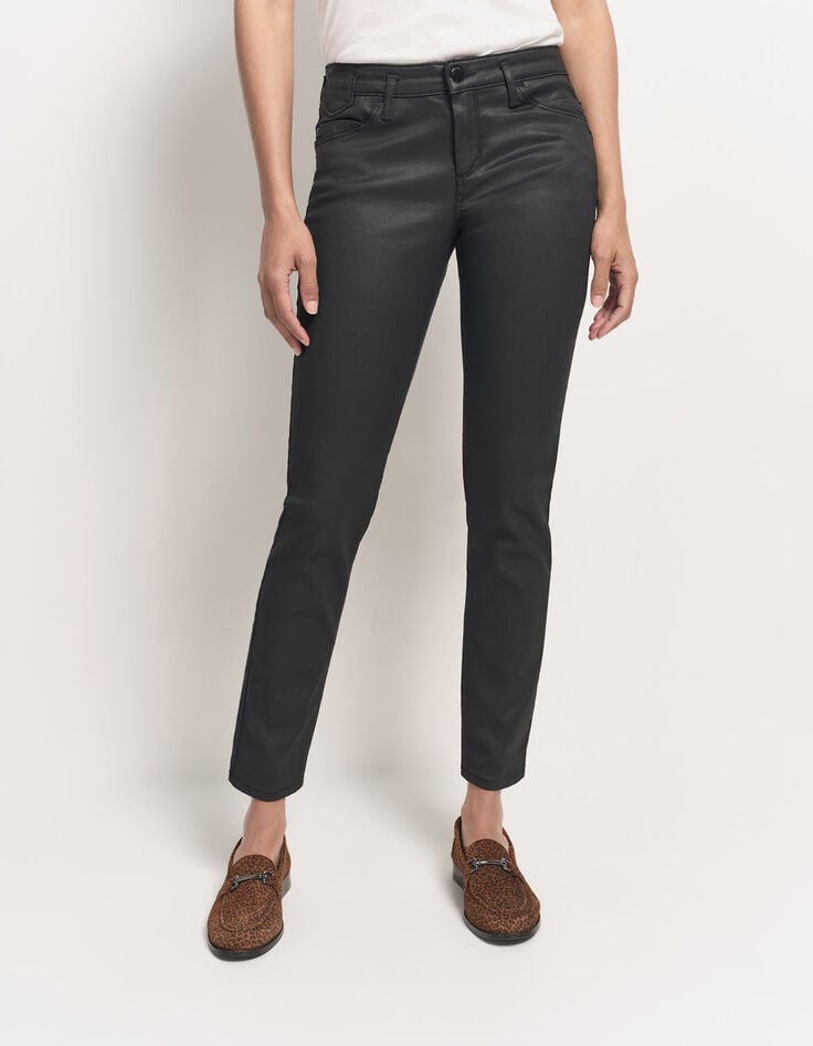 LE INDI - Slim push-up noir enduit-2