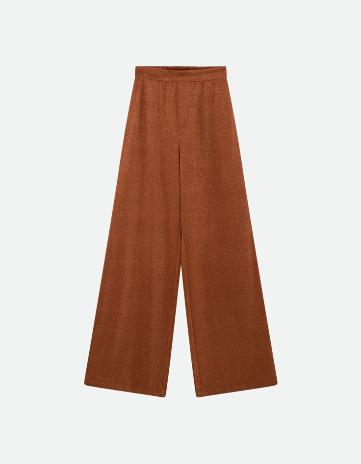 PRIDE - Pantalon marron maille irisée -5