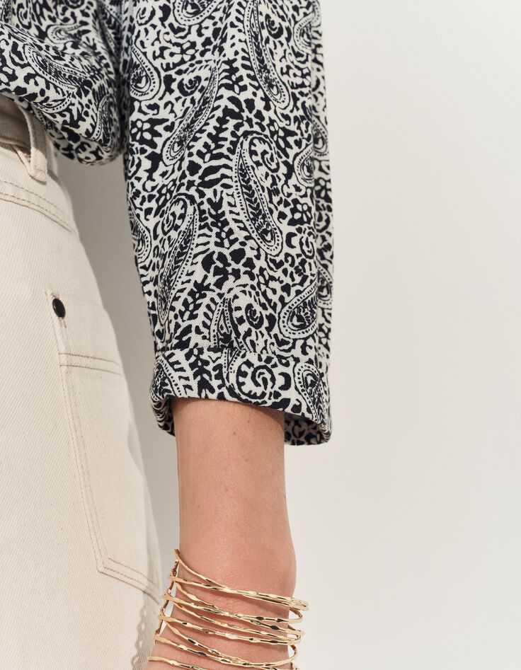 CERES - Blouse noire Lenzing&trade; Ecovero&trade; n&eacute;o cachemire -4