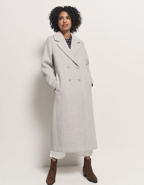 DWAIN - Manteau long gris zippé - One Step