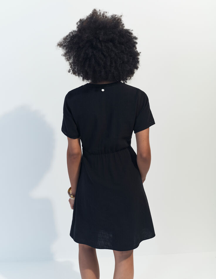 ROFFE - Robe noire détails dentelle -3