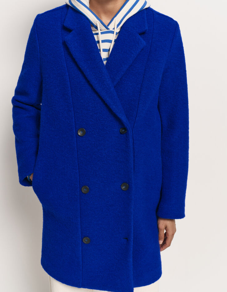 DATURA - Manteau bleu laine bouillie-5 DATURA - Manteau bleu laine bouillie-5