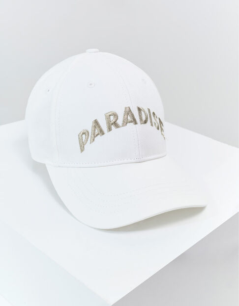ABACA - Casquette blanche broderie message dorée  - One Step