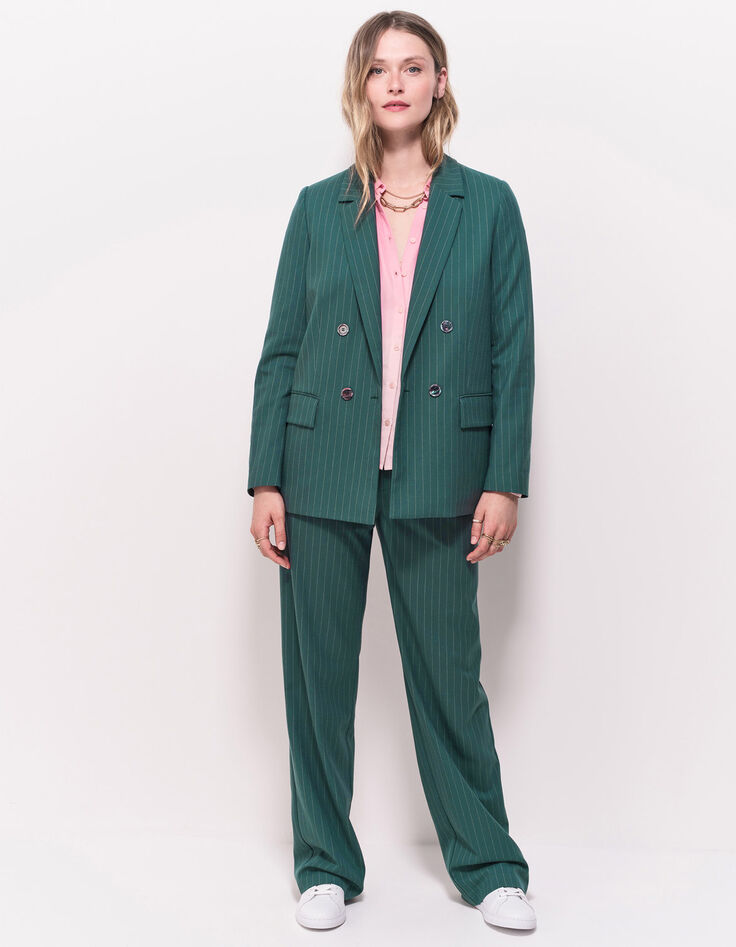 VANDA - Veste de costume verte motif rayures tennis-6 VANDA - Veste de costume verte motif rayures tennis-6