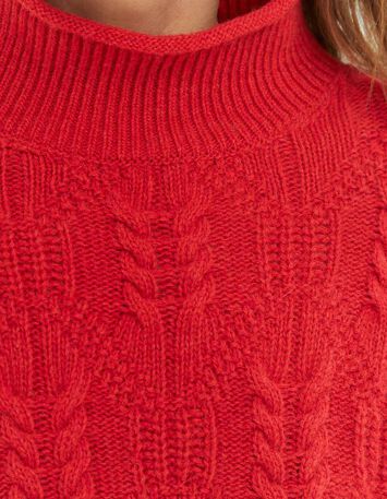 TENERIFE - Pull rouge en tricot fantaisie-5
