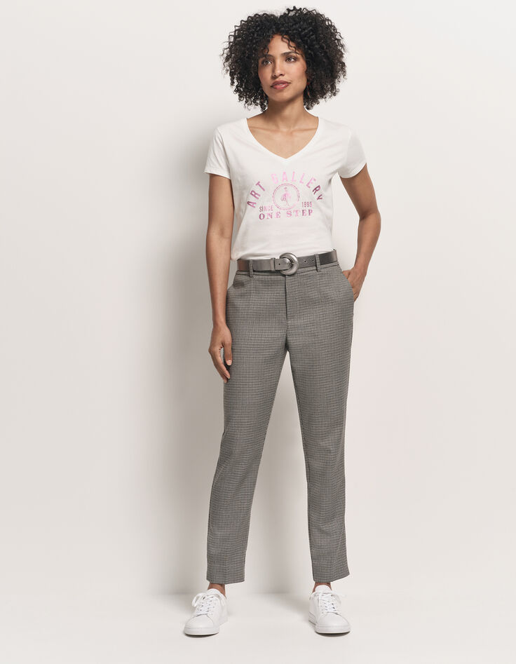 PAN - Pantalon de costume bleue motif pied-de-puce-2