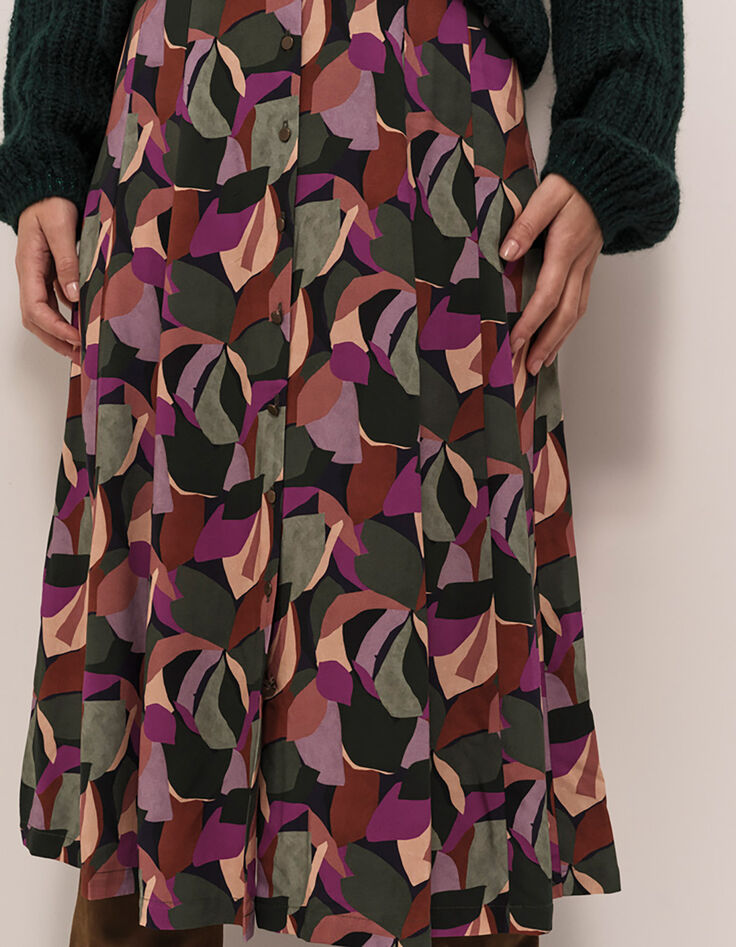 JOYAU - Jupe midi sycamore à imprimé arty couleur-3