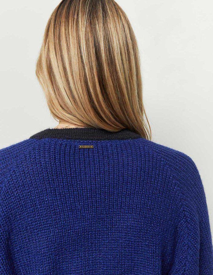 TREVOR - Cardigan marine et cobalt en tricot-3
