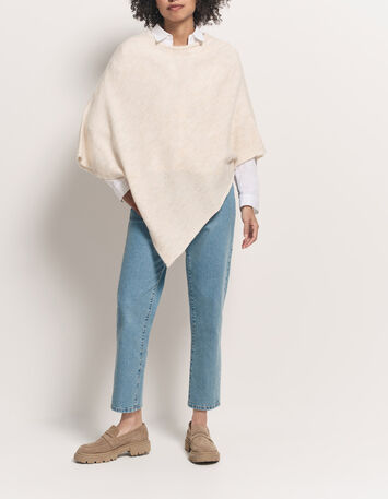 ALAMO - Poncho ivoire en tricot-6