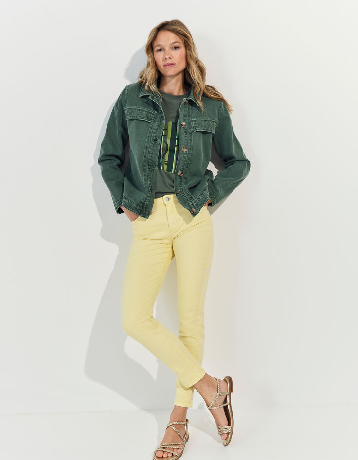 LE MONICA - Jean slim jaune waterless 7/8e -1