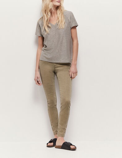 LE INDI - Jean slim vétiver effet push up 7/8ème - One Step