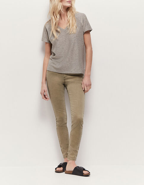 LE INDI - Jean slim vétiver effet push up 7/8ème - One Step