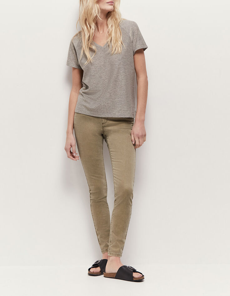LE INDI - Jean slim vétiver effet push up 7/8ème-1
