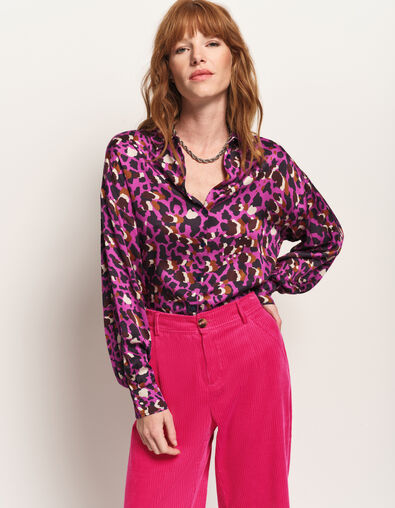 CAREEN - Chemise rose Lenzing™ Ecovero™ léopard - One Step