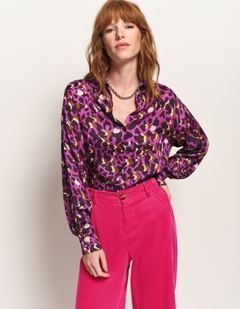 CAREEN - Chemise rose Lenzing™ Ecovero™ léopard - One Step